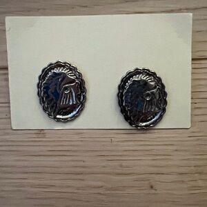2 Silver and Turquoise Metal Pins